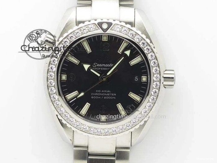 1218 Planet Ocean GMT 43.5mm V6F Goodplanet Orange Marker Blue Dial On SS Bracelet A ModernLook 8215